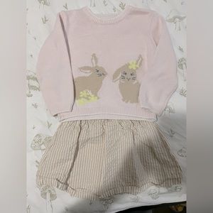 Wonder Nation | size 2T girls 2-piece bunny sweater and skirt set |